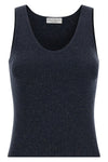 sparkling ribbed cashmere tank top woven