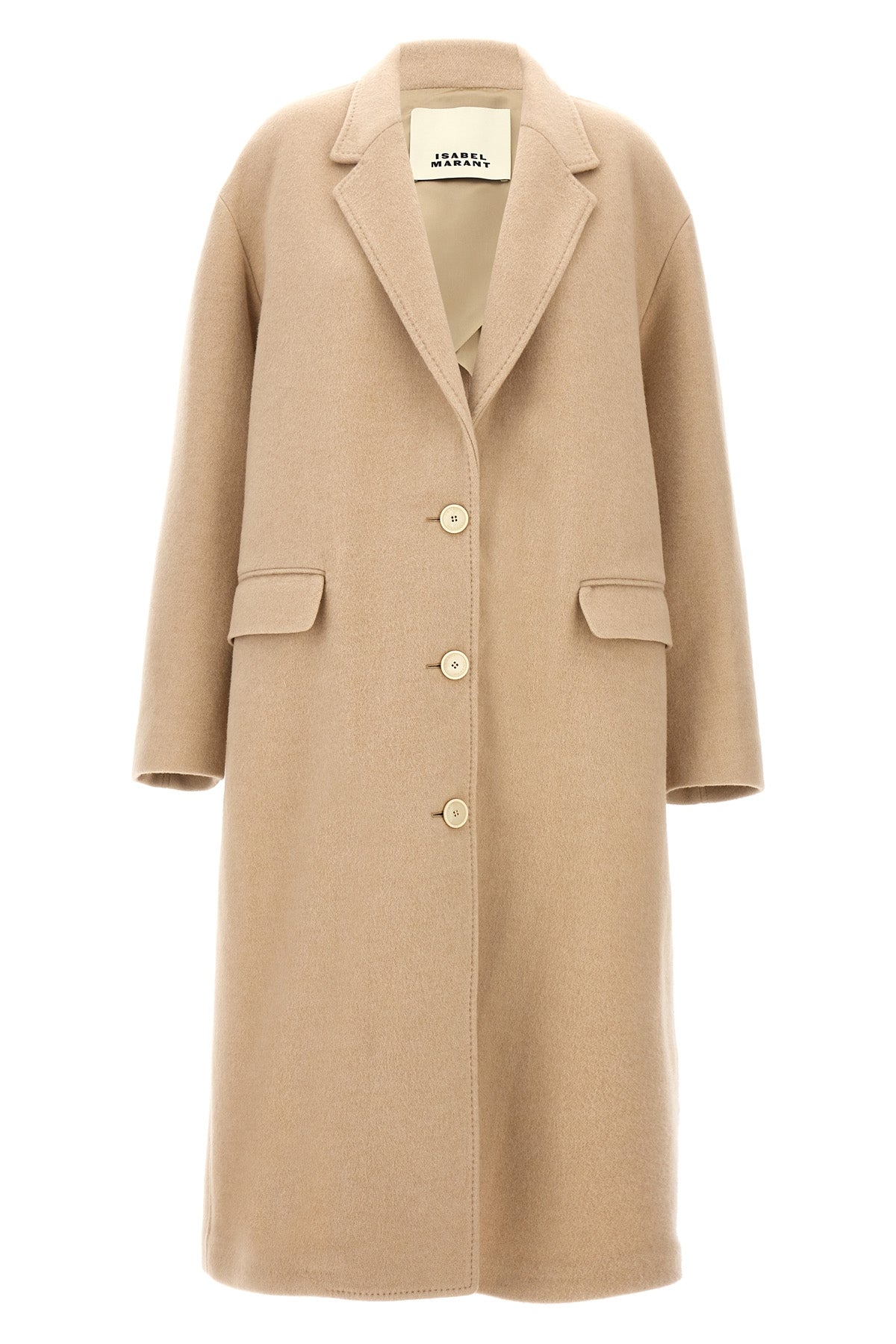 efezia single-breasted wool blend coat
