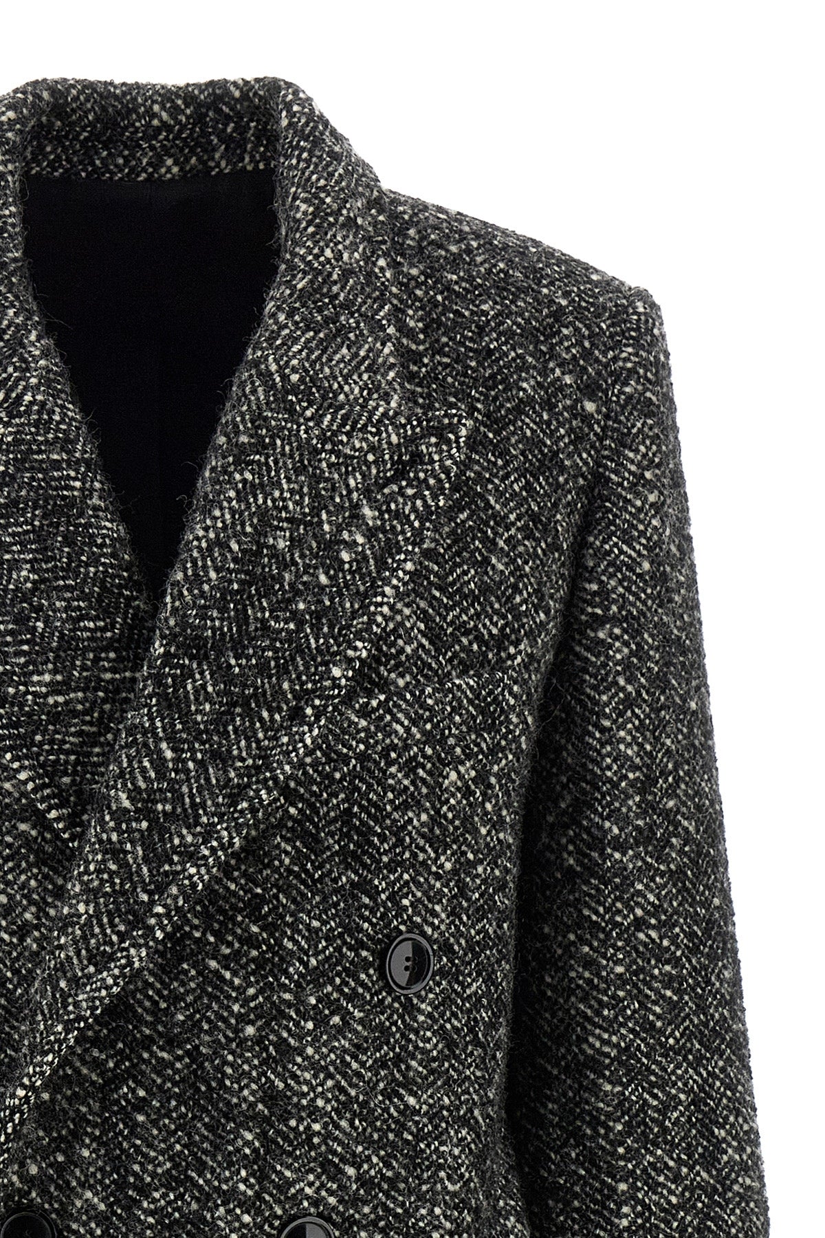 ebyane coat in herringbone virgin wool blend