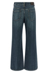 contemporary loose used-effect authentic stone washed denim jeans