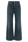 contemporary loose used-effect authentic stone washed denim jeans