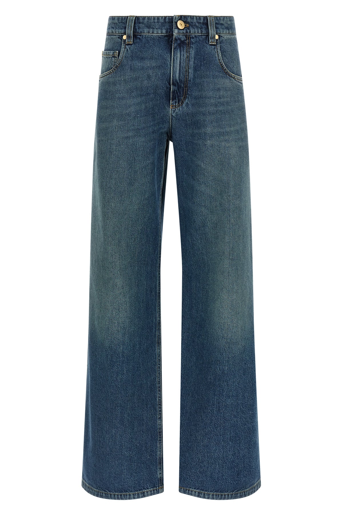 stonewashed cotton denim jeans
