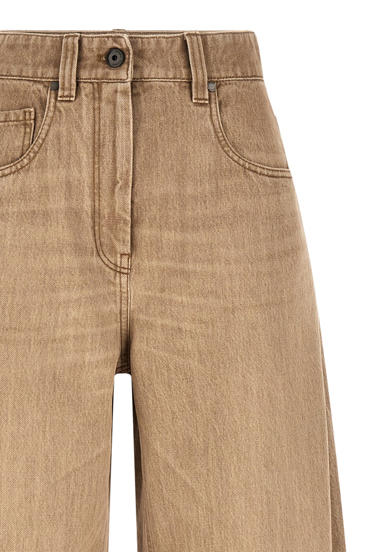 wide vintage effect denim jeans