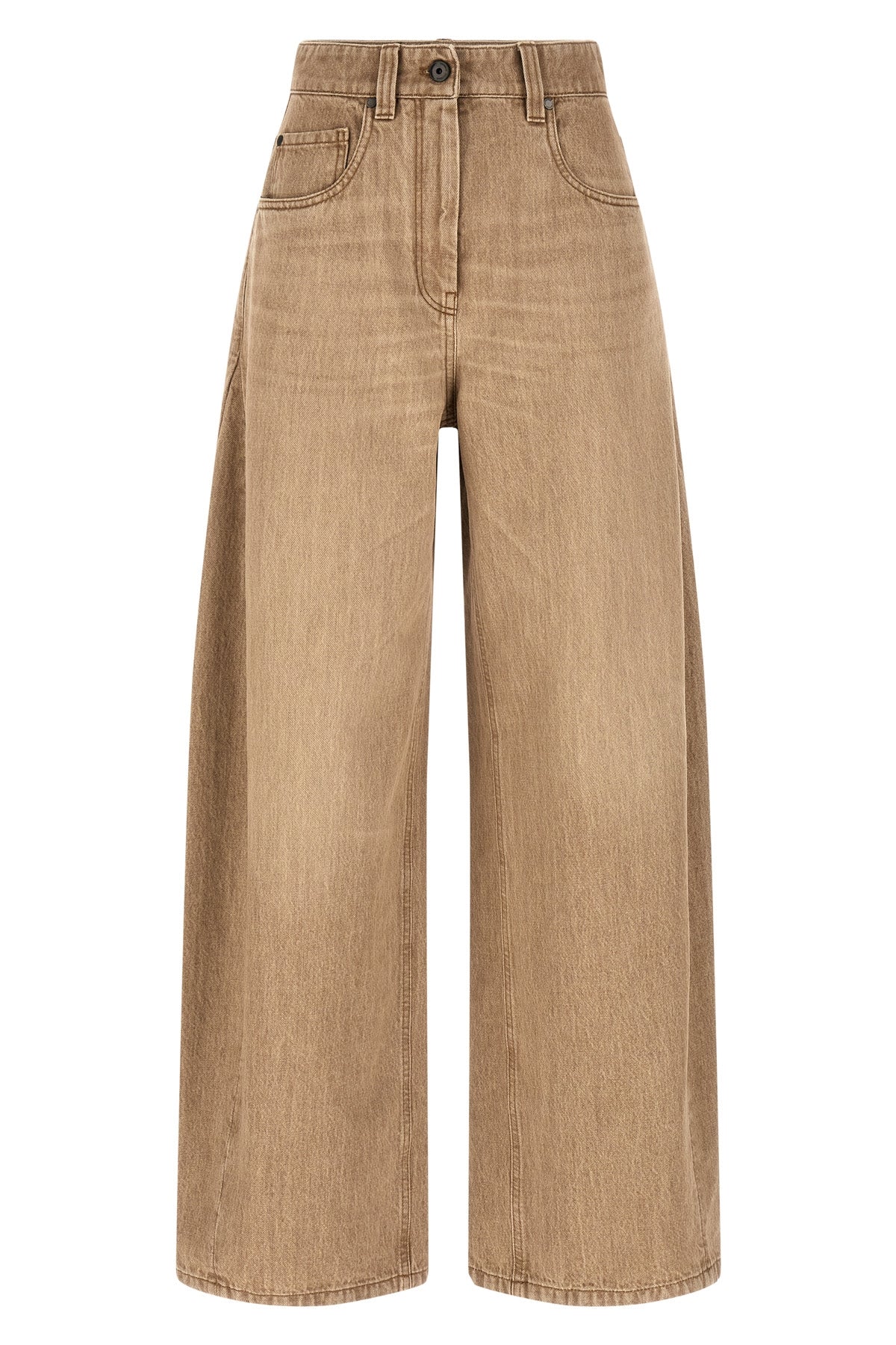 wide vintage effect denim jeans