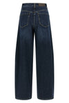 wide barrel full lenght mid-rise jeans in cotton denim