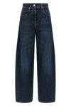 wide barrel full lenght mid-rise jeans in cotton denim