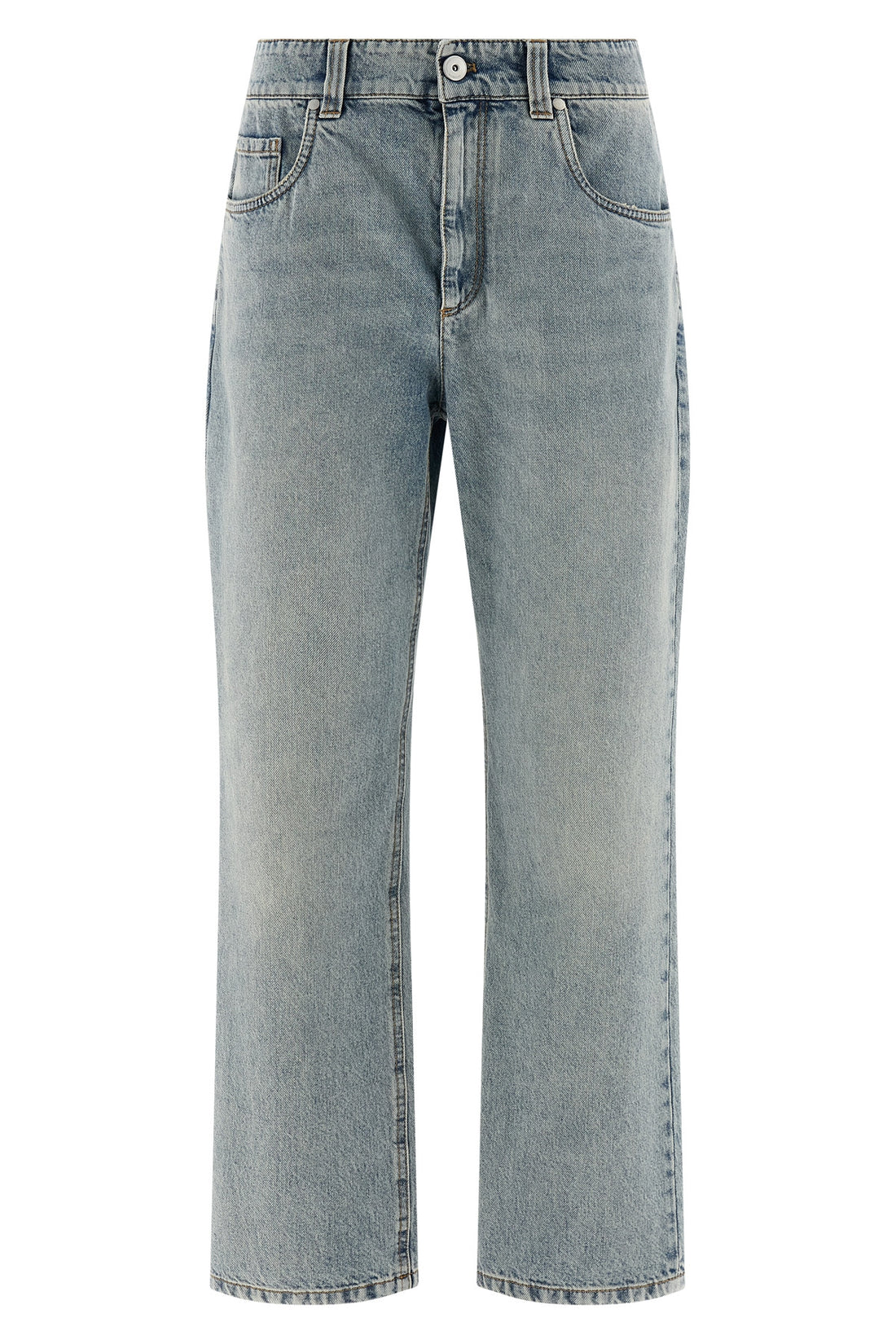 BRUNELLO CUCINELLI 40 authentic denim retro jeans characterized by slight shades of vintage-effect c