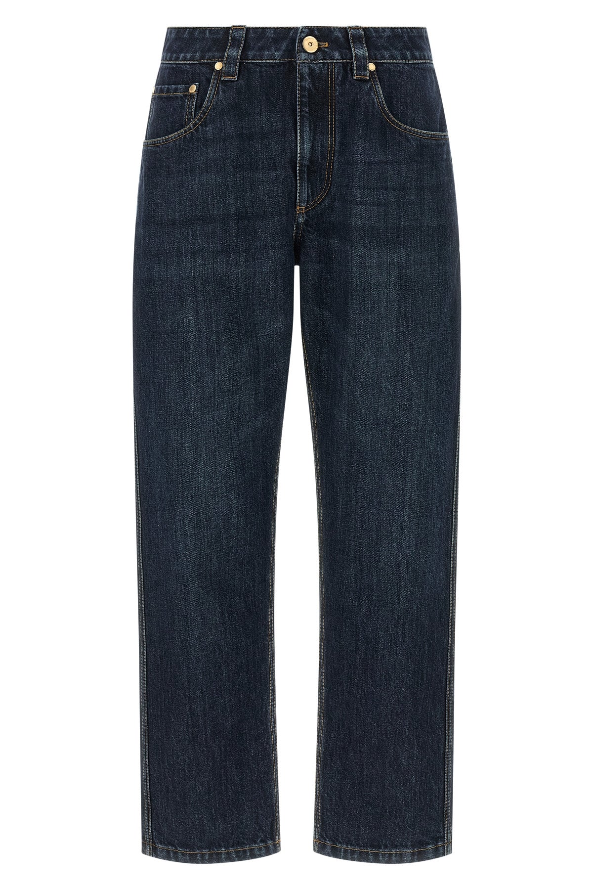stone-washed cotton denim jeans