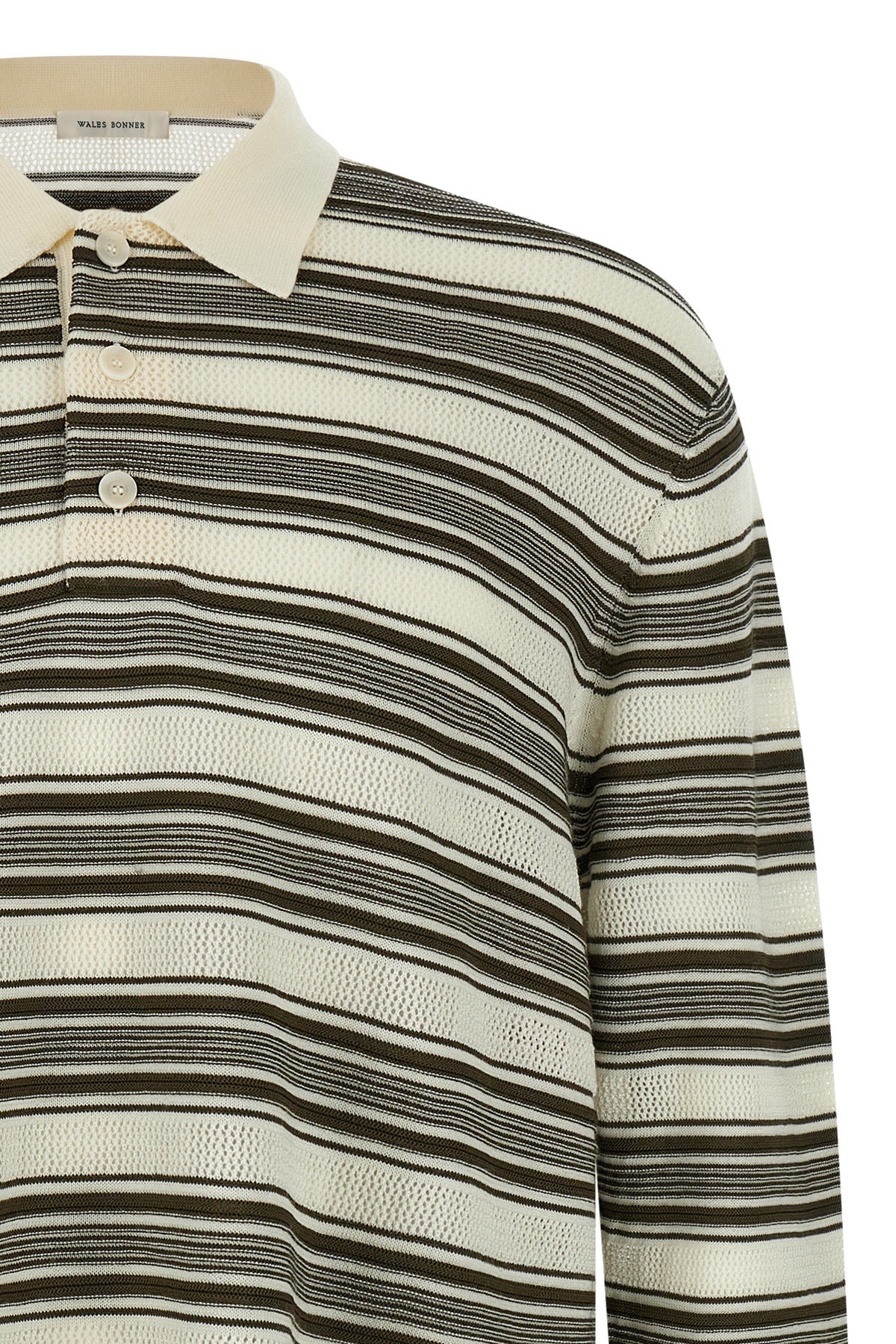 samuel striped wool and viscose polo shirt