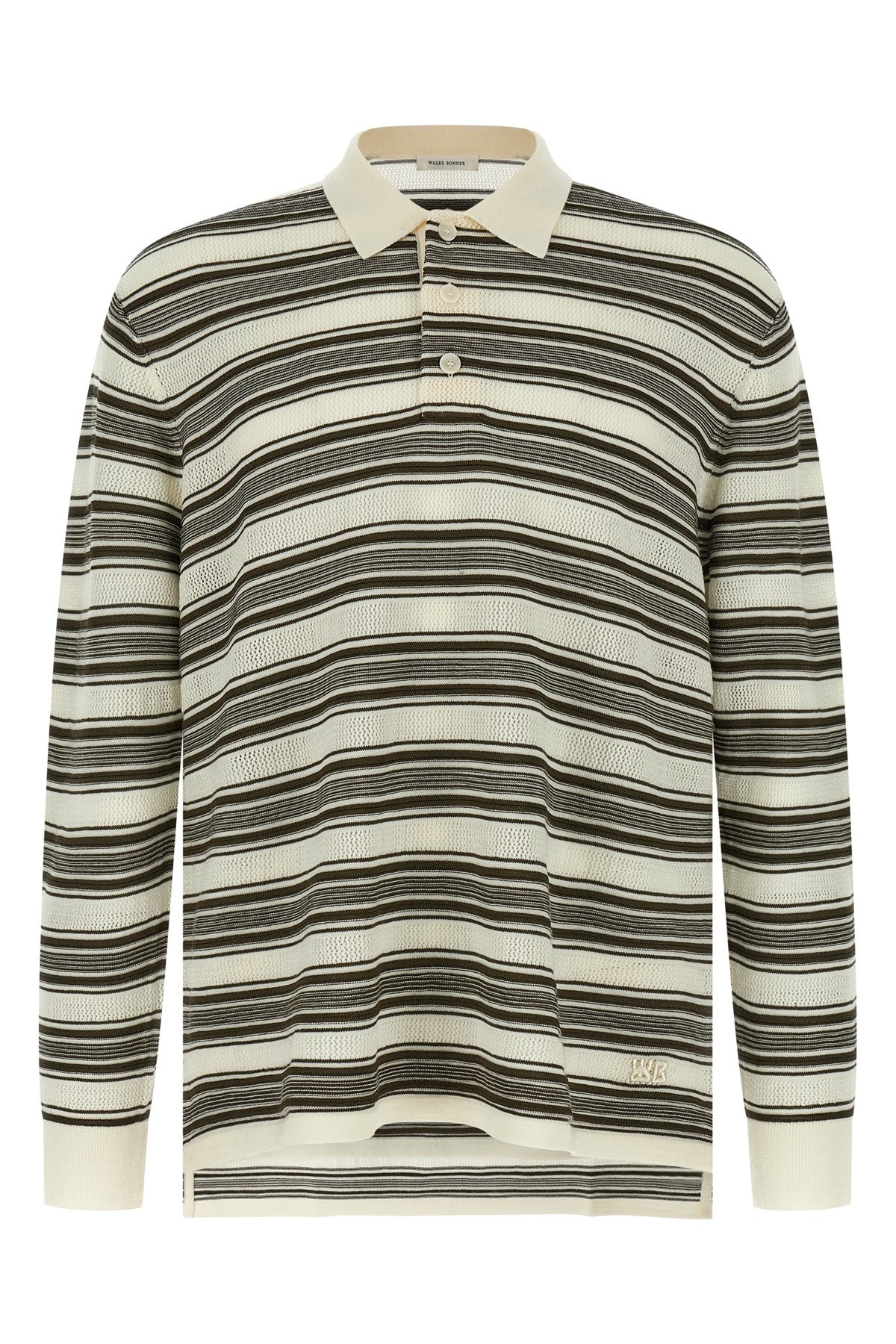 samuel striped wool and viscose polo shirt