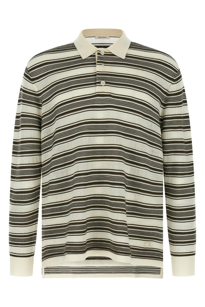 samuel striped wool and viscose polo shirt