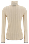 ribbed stretch lurex viscose sweater