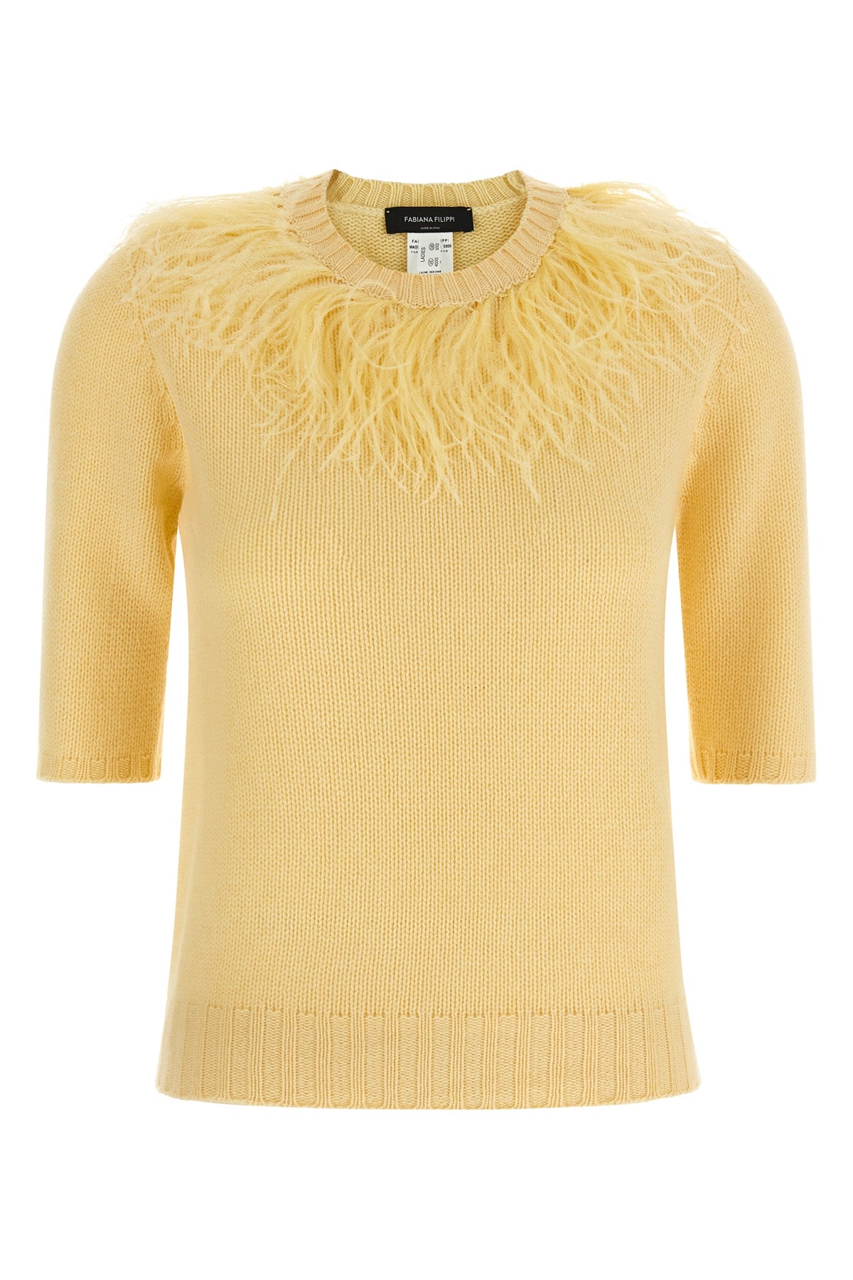 the fabiana filippi short-sleeved sweater is made of a fine yarn blend of virgin