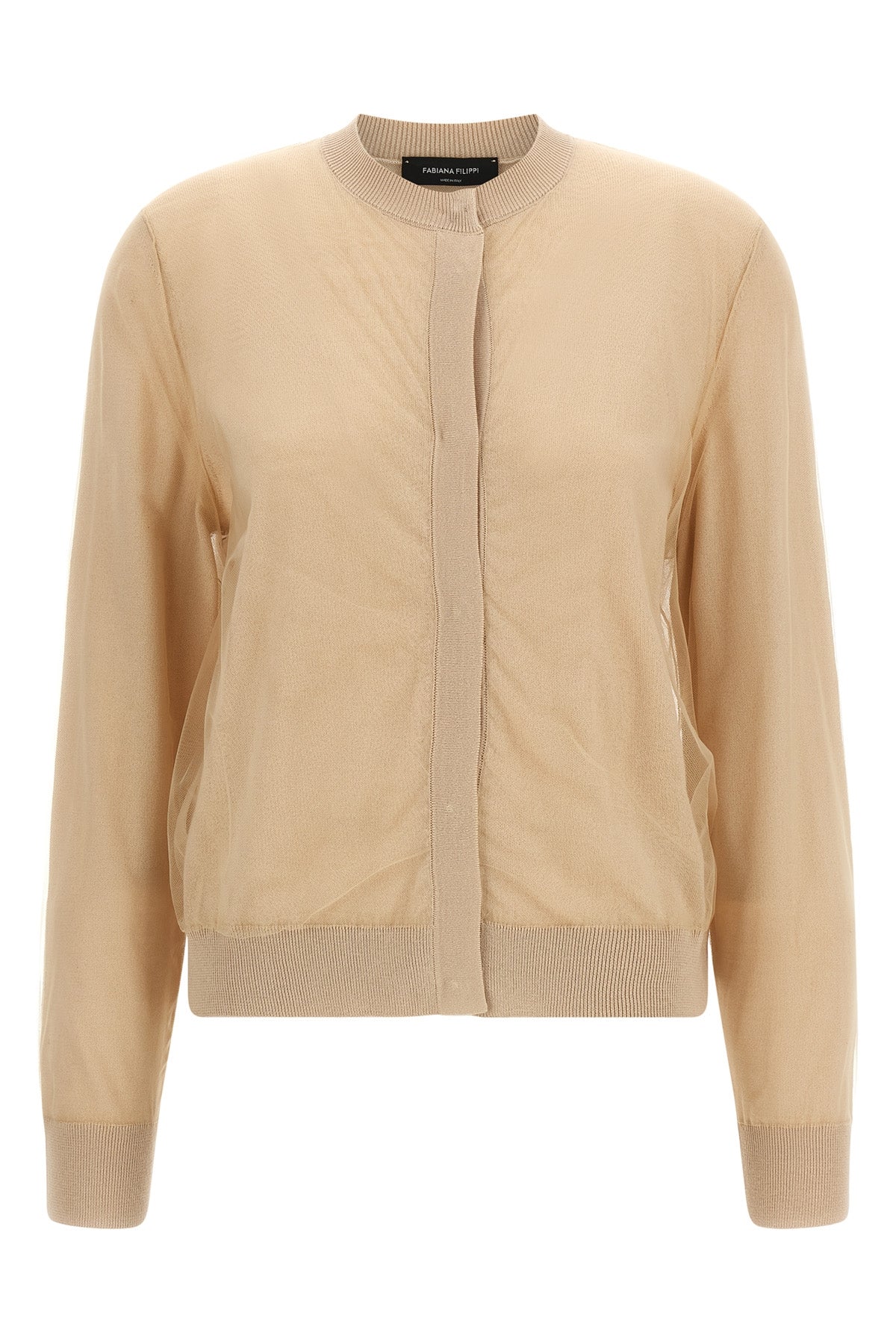 fine knit cotton blend wool cardigan