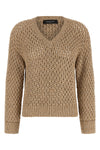 mouliné yarn sweater worked in bark stitch mixed