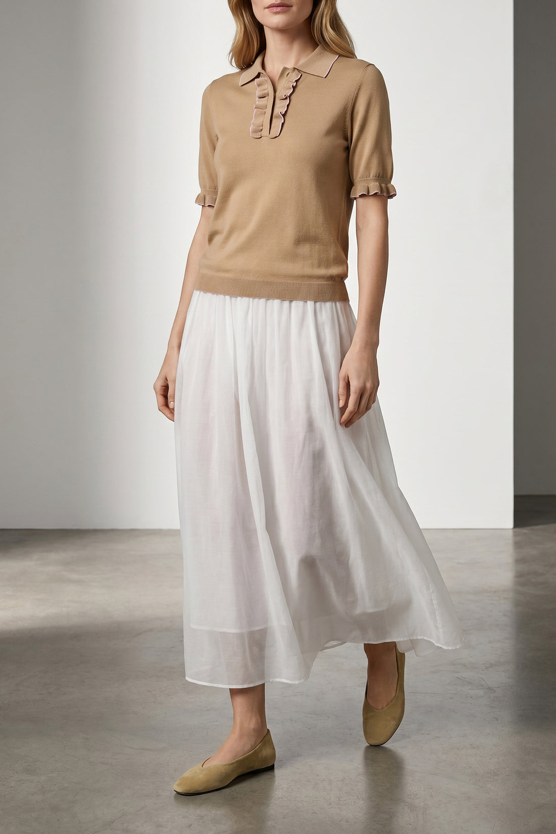 FABIANA FILIPPI 42 polo shirt in stretch silk and cotton