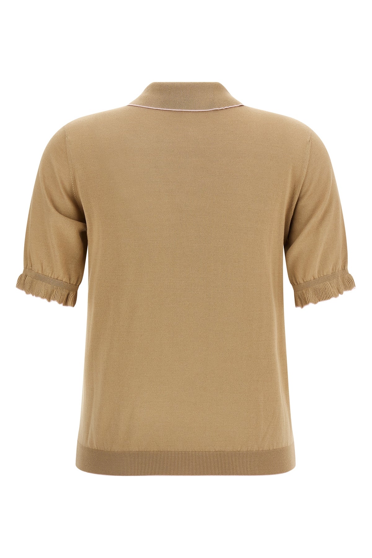 polo shirt in stretch silk and cotton