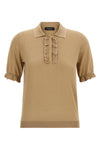 polo shirt in stretch silk and cotton