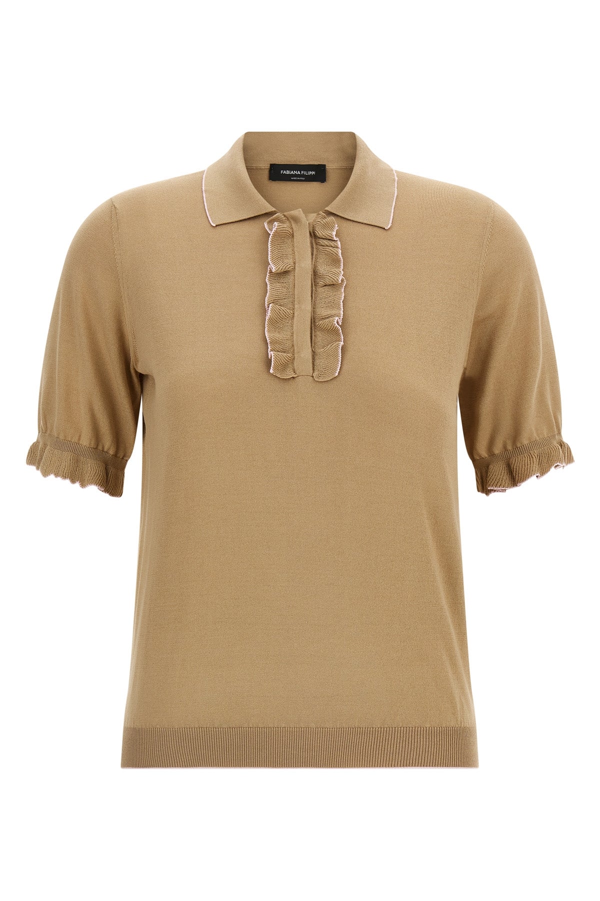 polo shirt in stretch silk and cotton