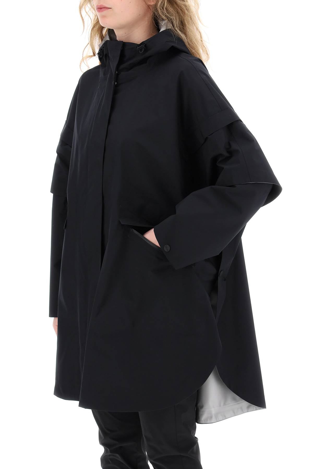 &quot;removable sleeve cape coat