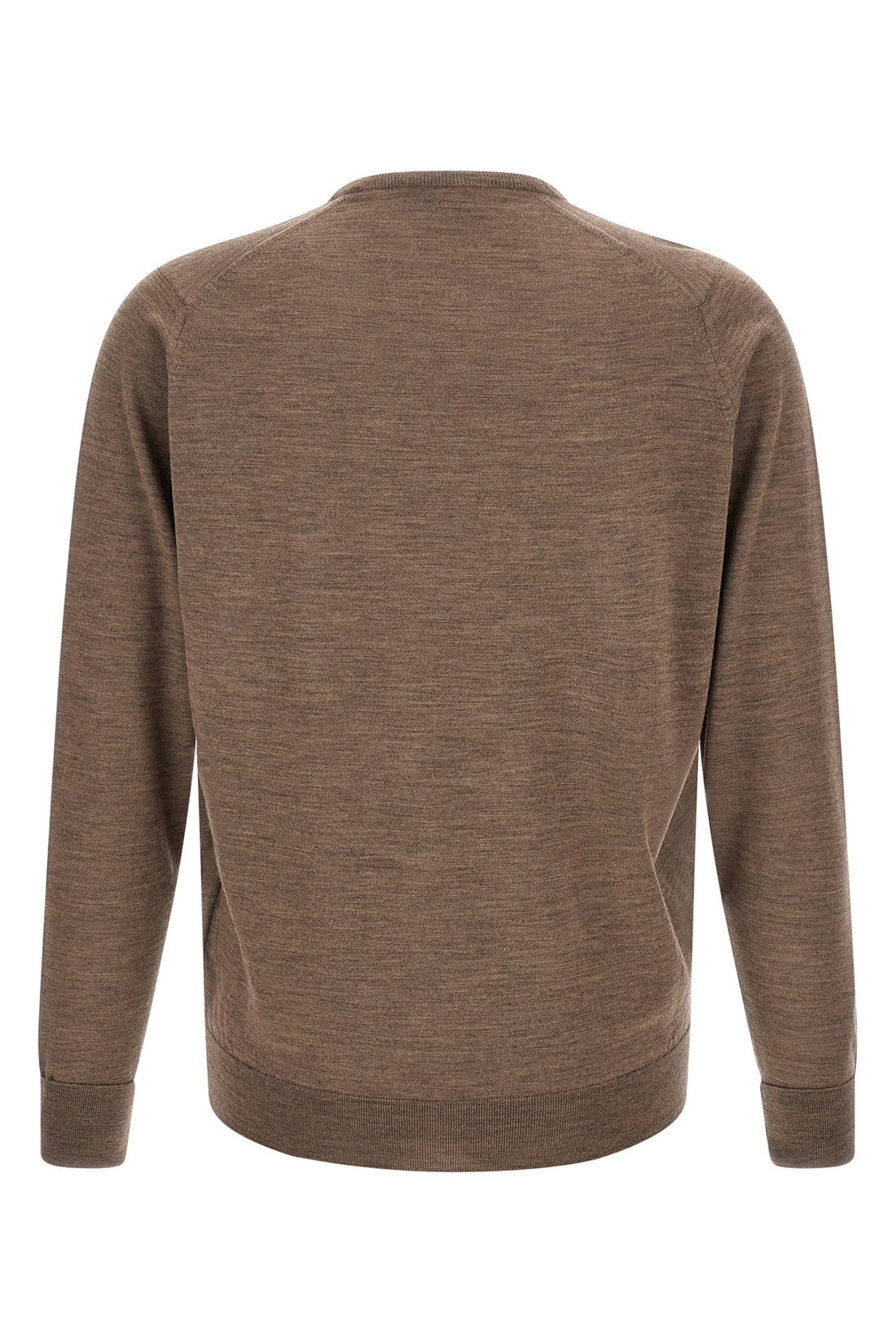 JOHN SMEDLEY L the john smedley marcus crew neck sweater in the sophisticated mushroom nuance