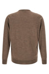 the john smedley marcus crew neck sweater in the sophisticated mushroom nuance