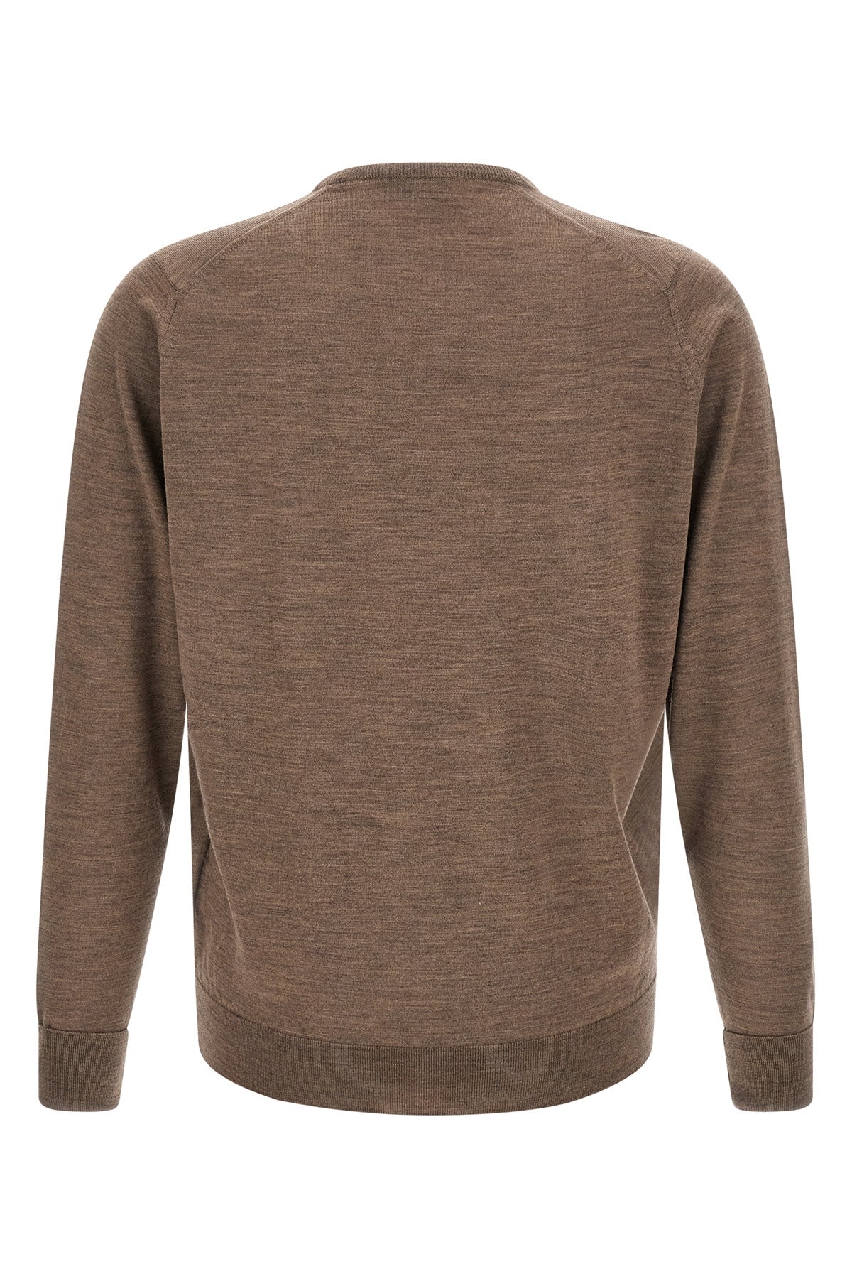the john smedley marcus crew neck sweater in the sophisticated mushroom nuance