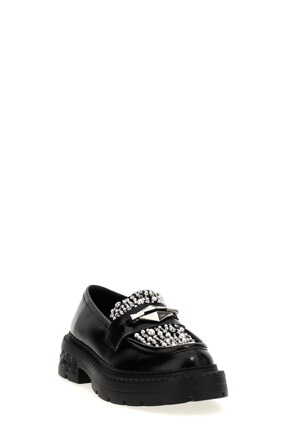 JIMMY CHOO 35.5 marlow diamond leather loafers