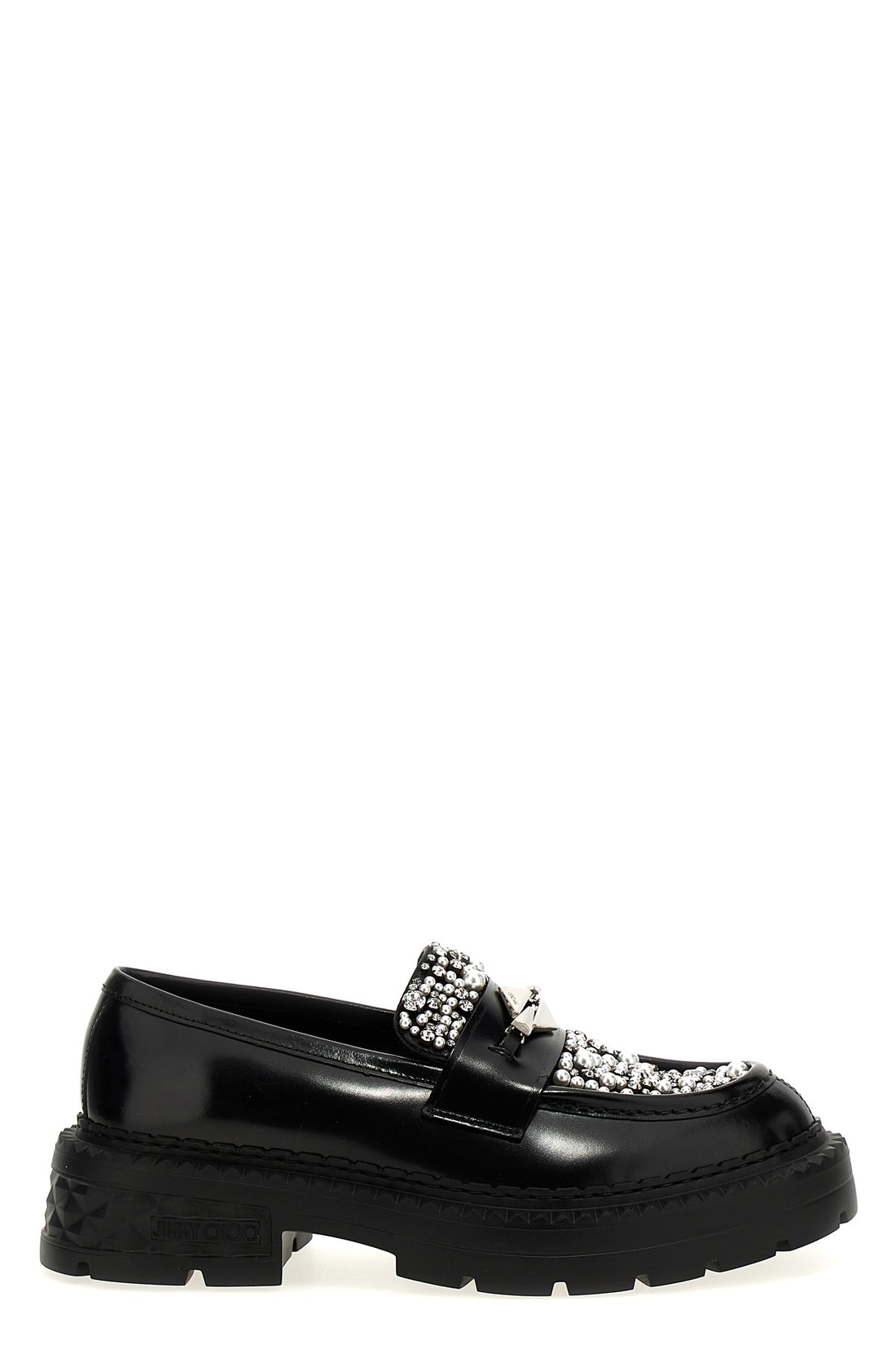 JIMMY CHOO 35.5 marlow diamond leather loafers