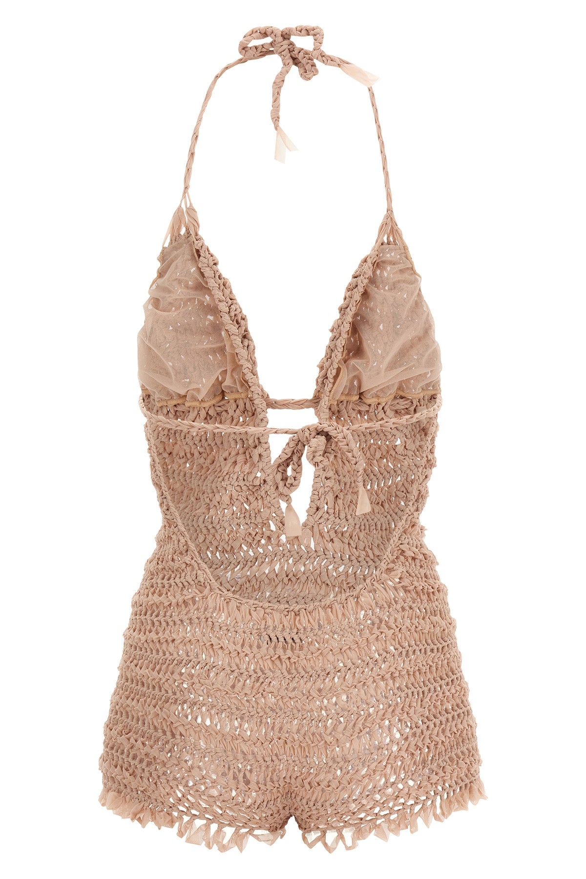 matilde semi-transparent stretch tulle jumpsuit handmade