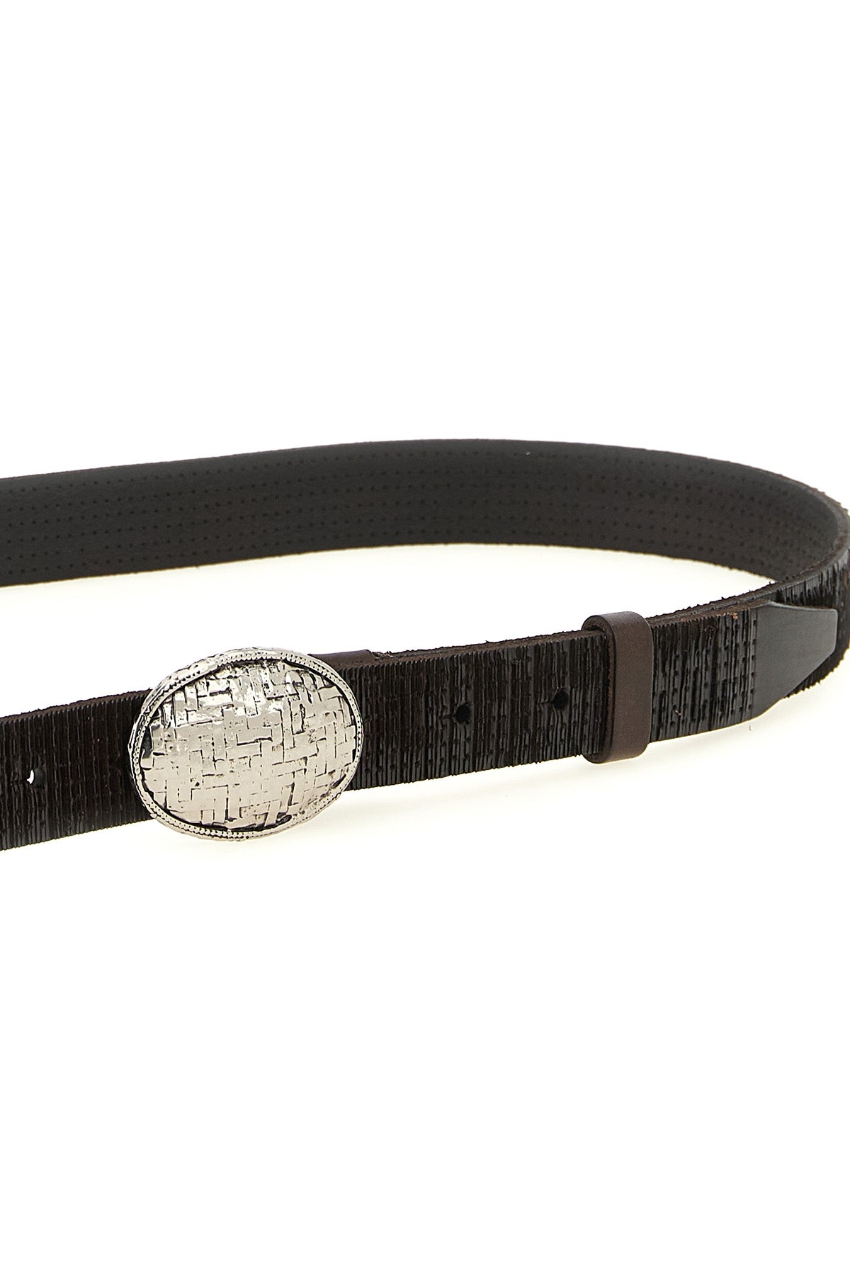 brunello cucinelli belt in fine texture calf leather