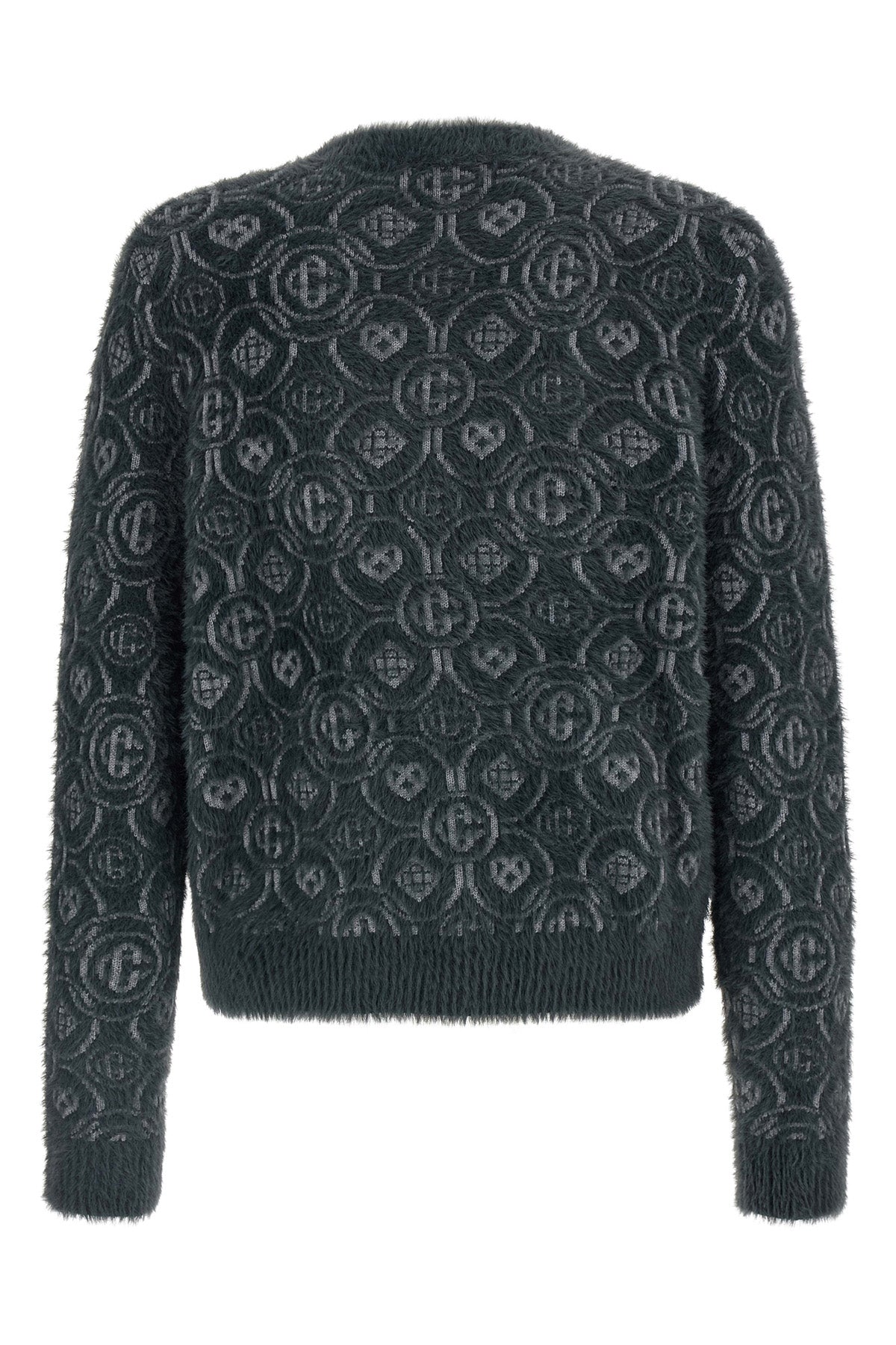 fluffy monogram fluffy-effect wool blend sweater