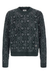 fluffy monogram fluffy-effect wool blend sweater