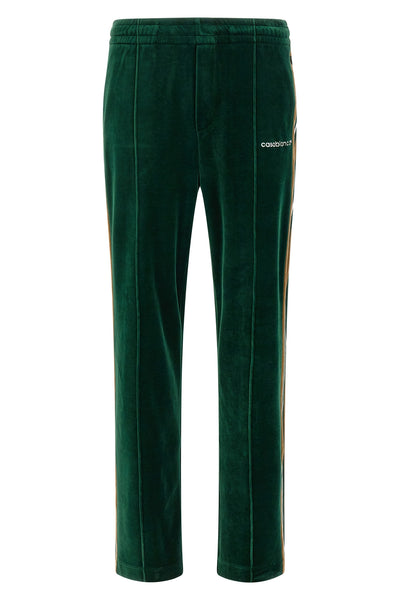 casablanca velour soft cotton velvet track pants
