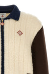 the casablanca café culture jacket features a hybrid construction that