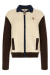 the casablanca café culture jacket features a hybrid construction that