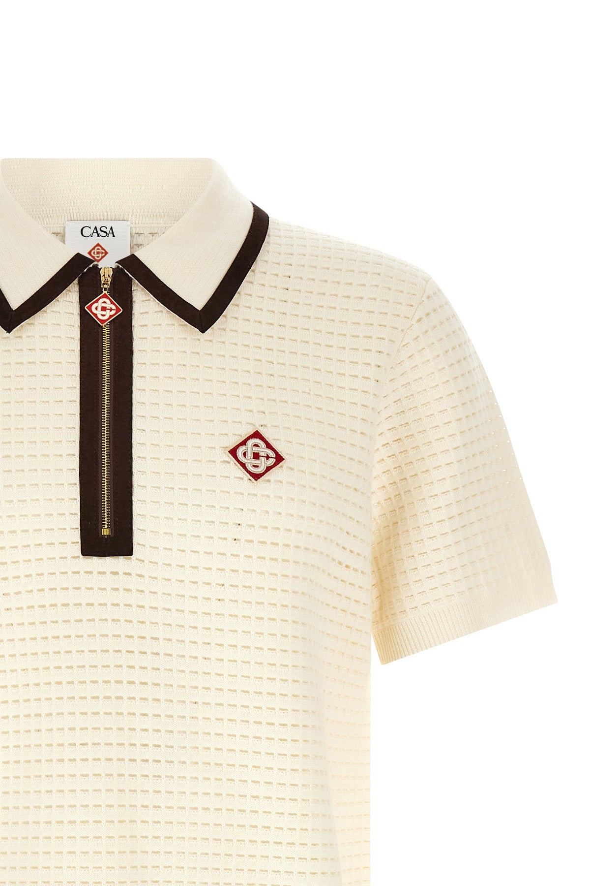 the casablanca waffle stitch polo shirt