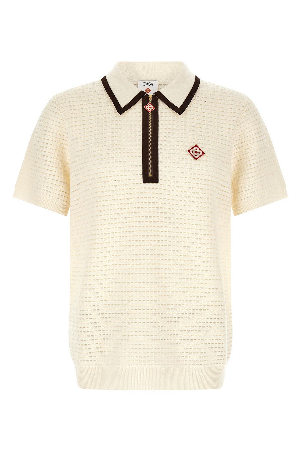 the casablanca waffle stitch polo shirt