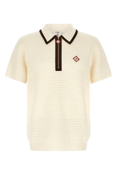 the casablanca waffle stitch polo shirt