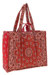 cabas maxi shopping bag in quilted and padded cotton