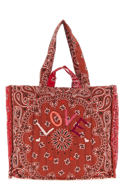 cabas maxi shopping bag in quilted and padded cotton
