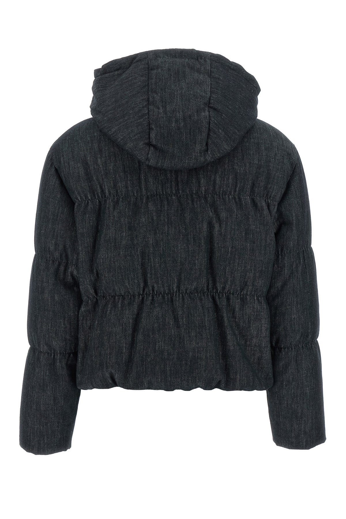 quilted cotton denim effect twill down jacket