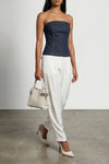 sleeveless cotton denim top