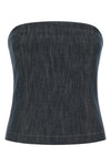 sleeveless cotton denim top