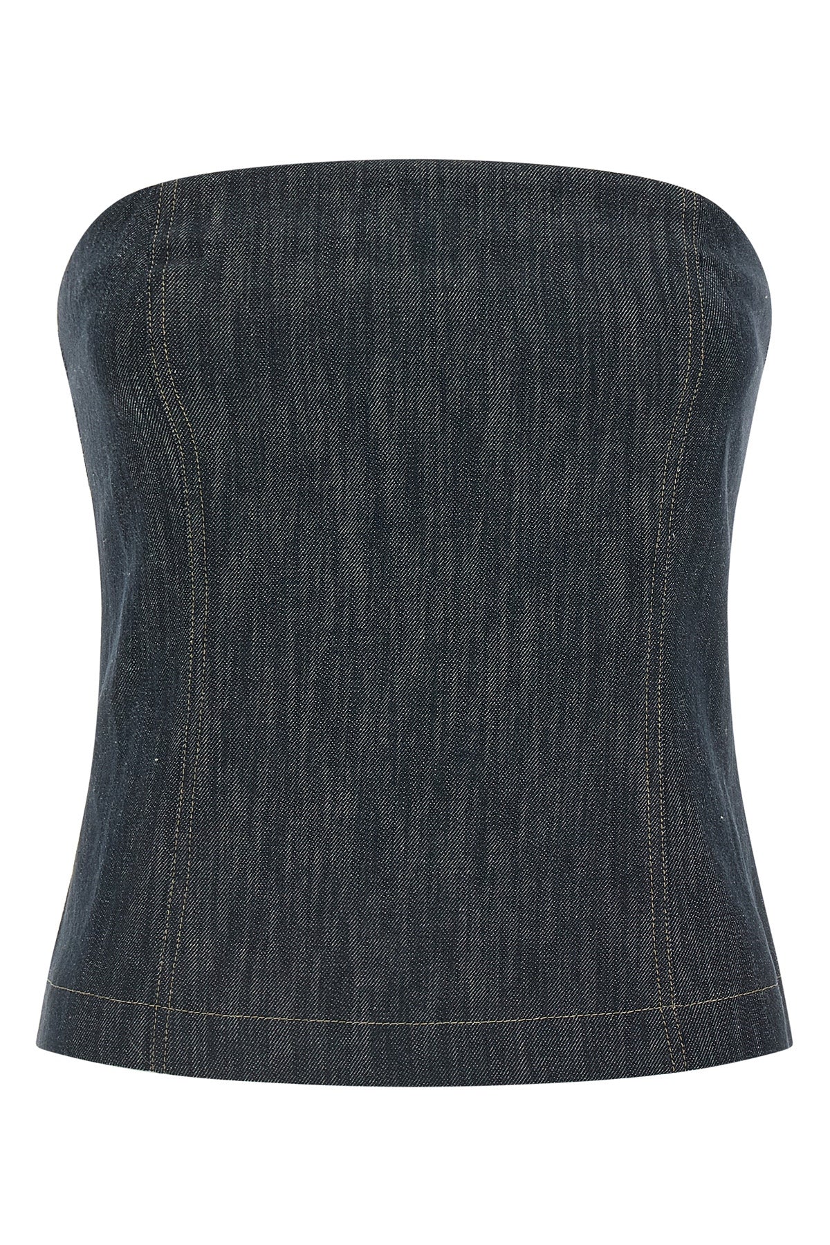 sleeveless cotton denim top