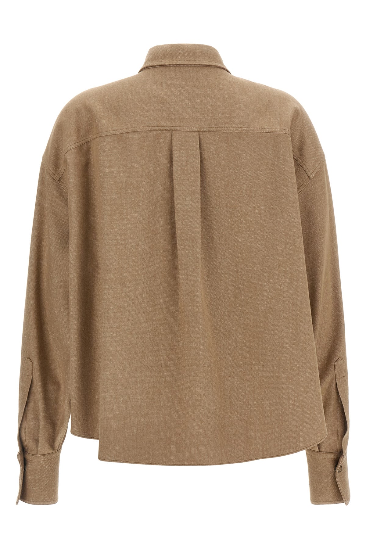 the brunello cucinelli shirt stands out for its relaxed silhouette