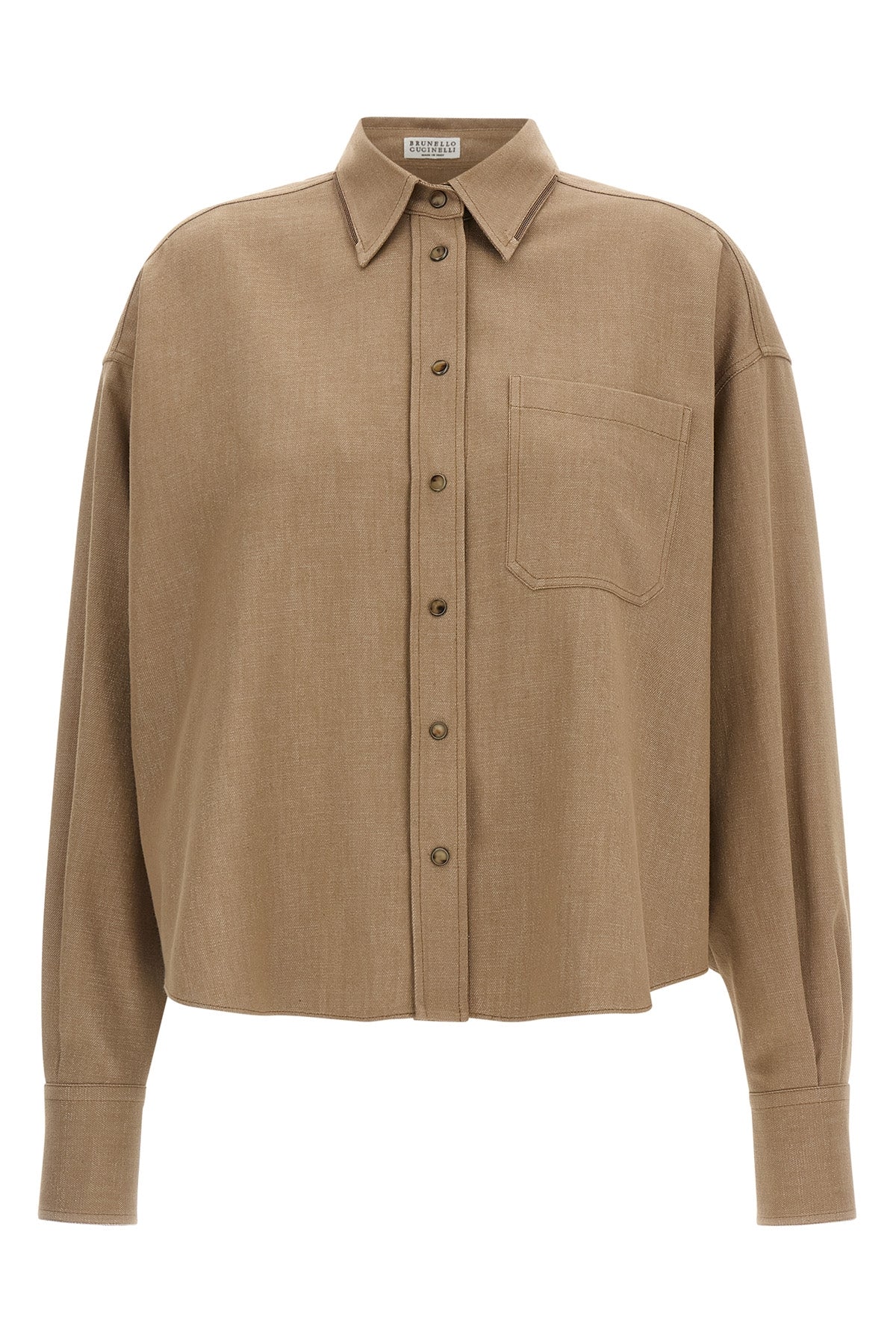 the brunello cucinelli shirt stands out for its relaxed silhouette