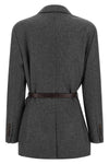 single-breasted virgin wool and cashmere mélange blend blazer