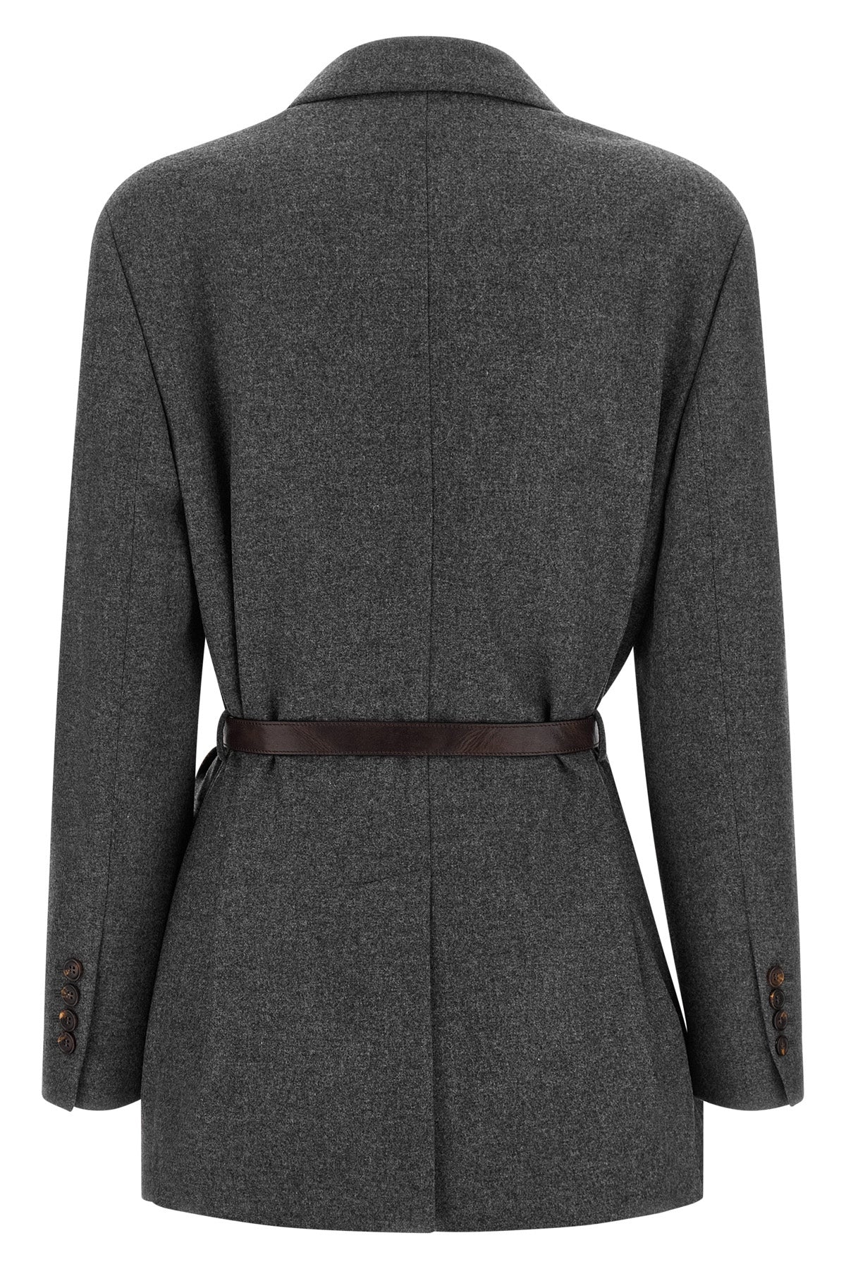 single-breasted virgin wool and cashmere mélange blend blazer