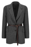 single-breasted virgin wool and cashmere mélange blend blazer